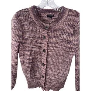 Who What Wear Womens Button-Up Wool Cardigan Purple Sweater Small soft girl